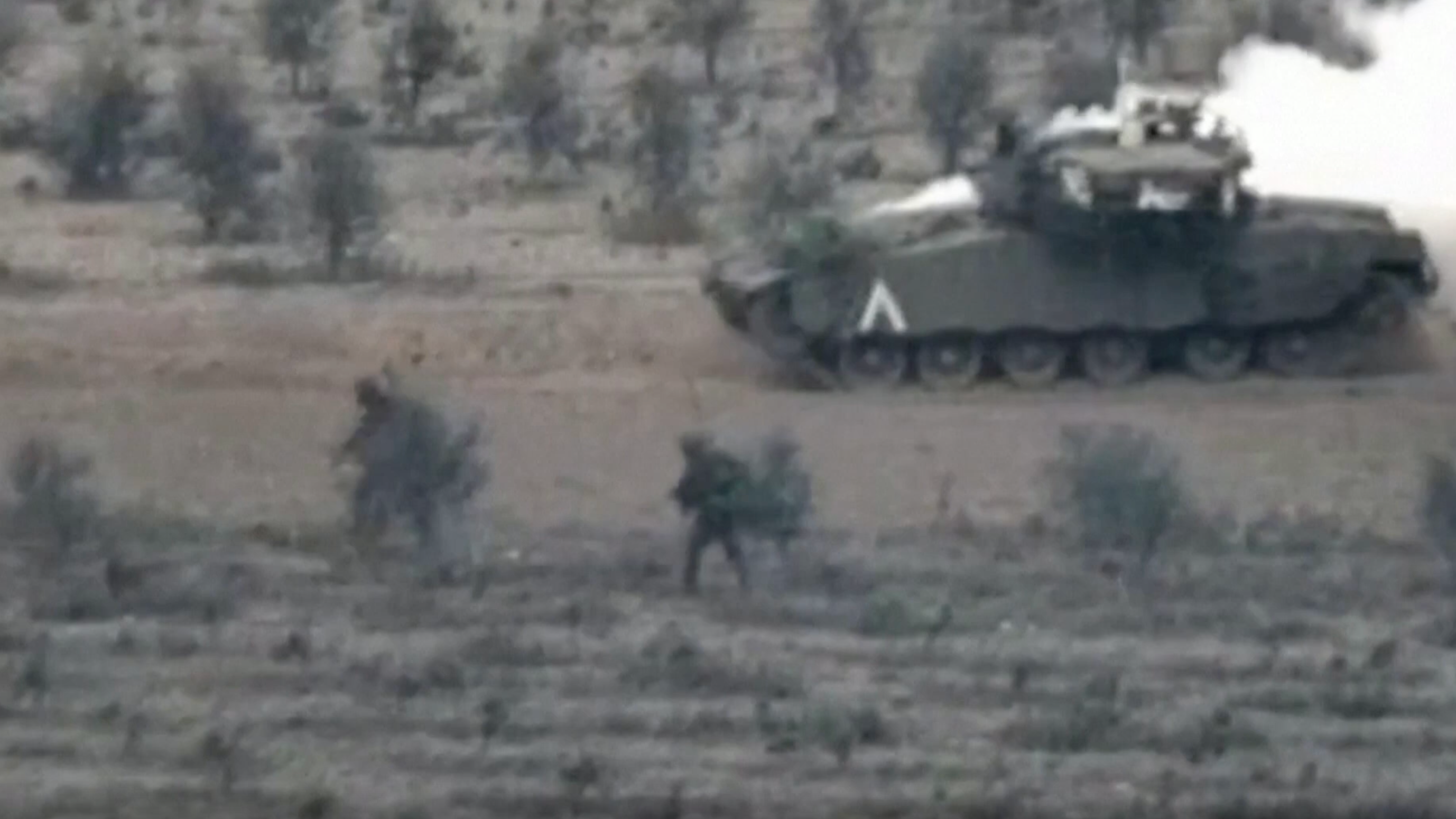 Footage which is said to show Israeli troops and tanks in the Gaza Strip