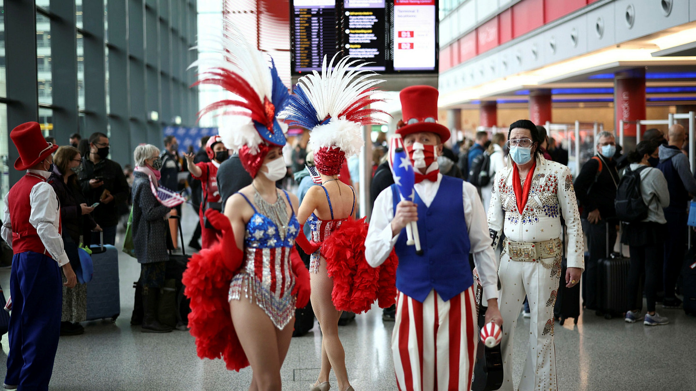 ‘An unbelievable feeling’: joyous passengers head to US as travel ban lifts