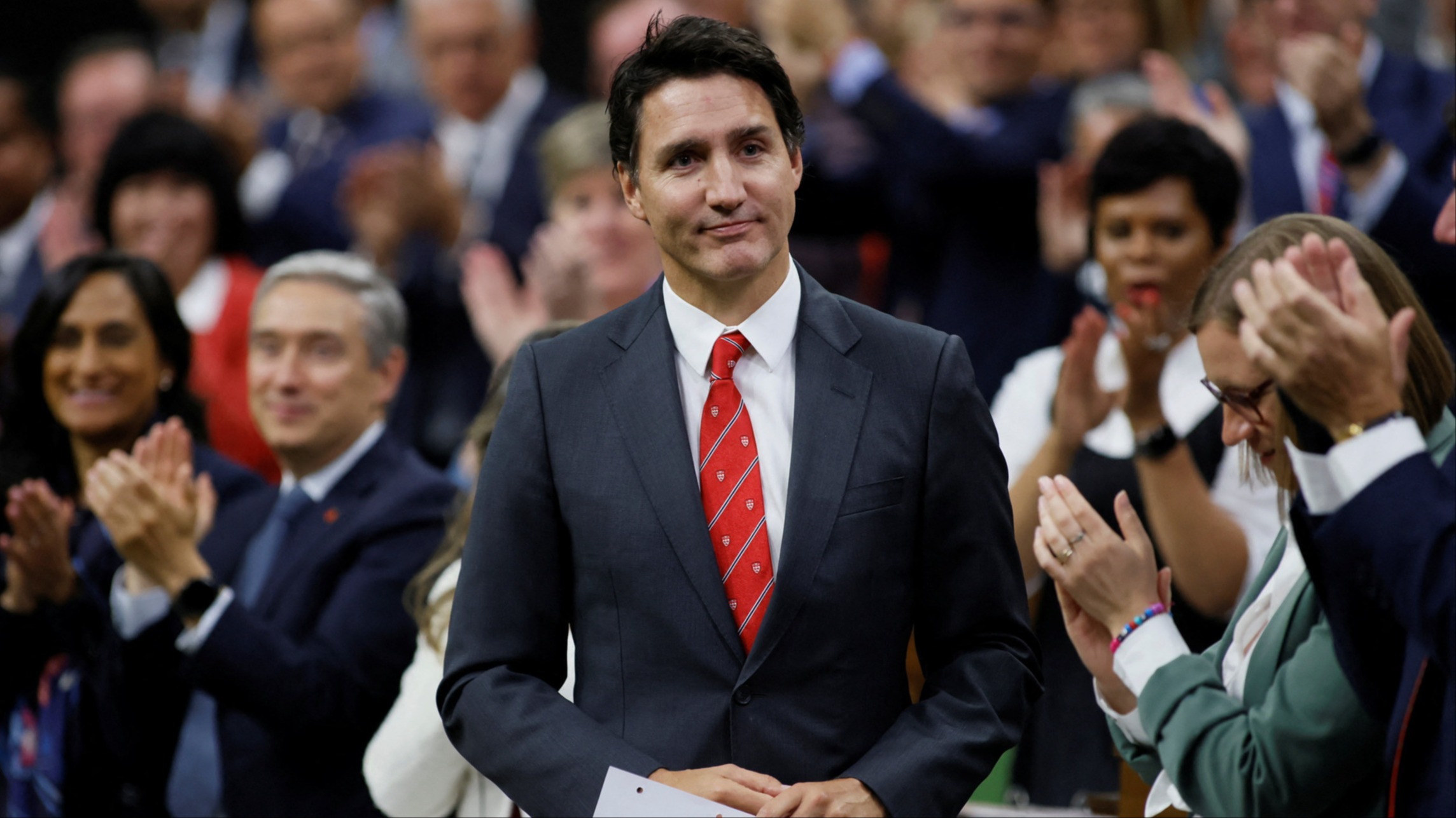 O primeiro-ministro canadense, Justin Trudeau, fala no Parlamento na segunda-feira