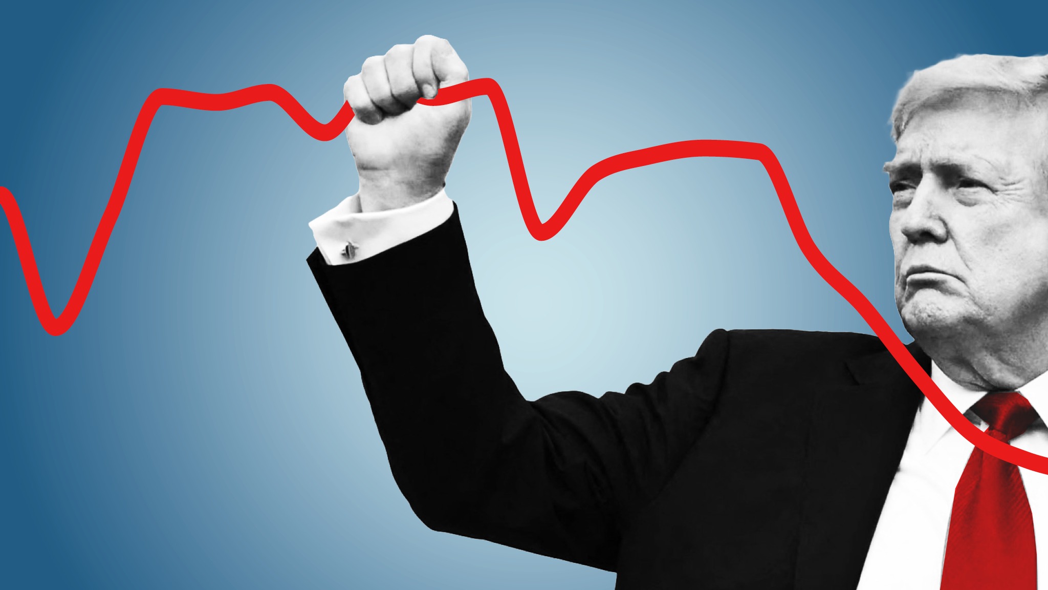 Economic infographic showing declining job growth in the US