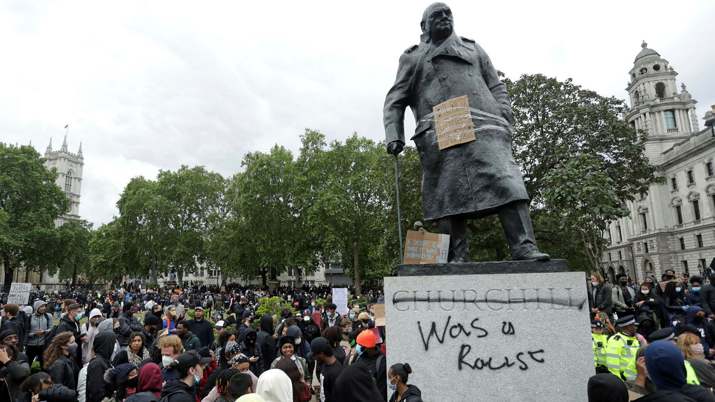 Boris Johnson says it's 'shameful' Churchill statue is at risk of ...