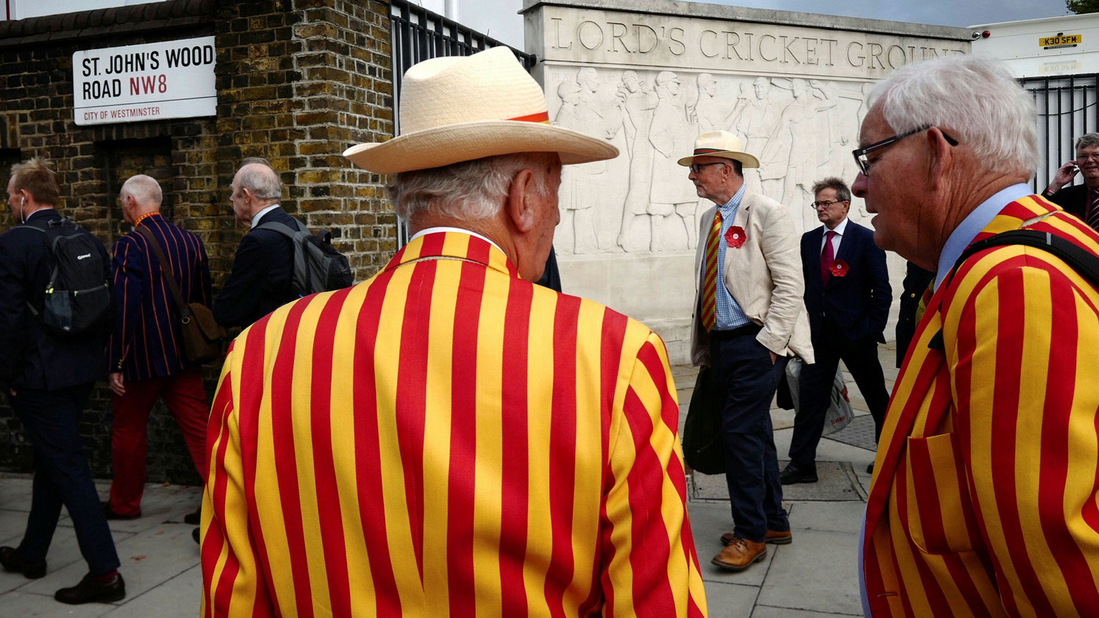 A Marylebone Cricket Club Member MCC Laughs As He Puts On A Tie As 